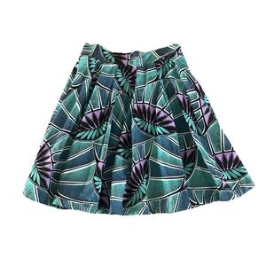 Francis + Benedict Circle Skirt Mini Pleats Full Pockets Handmade African Wax SM